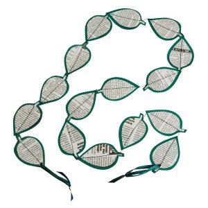 50" Green And White Long Newspaper Garland String Decoration - New Leaf Garland