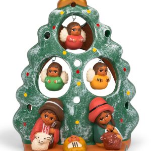 Fluttering Angels Ceramic Nativity - Tealight Angel Tree Nativity
