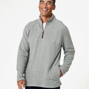 Men's Heather Grey 1/4 Zip Pullover S