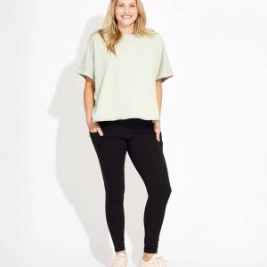 Women's Black Maternity Pocket Legging XL